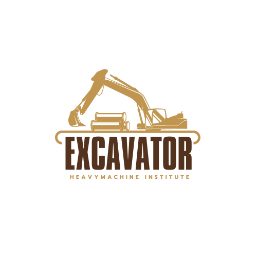 brown minimalist excavator logo design 2